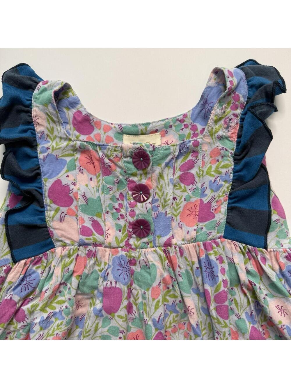 Matilda Jane Girls Dress Size 4 Floral Scallop Hem Flutter Sleeve Boutique - Picture 3 of 8